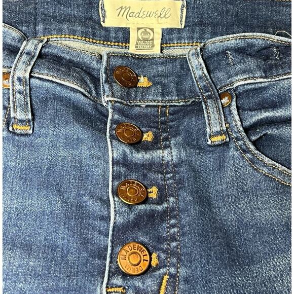 Madewell 10" High-Rise Button Fly Stretch Skinny Jeans Women's 26 Medium Wash - Picture 3 of 7